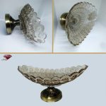 کشکول میوه خوری کریستالی پایه برنزی