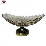 کشکول میوه خوری کریستالی پایه برنزی