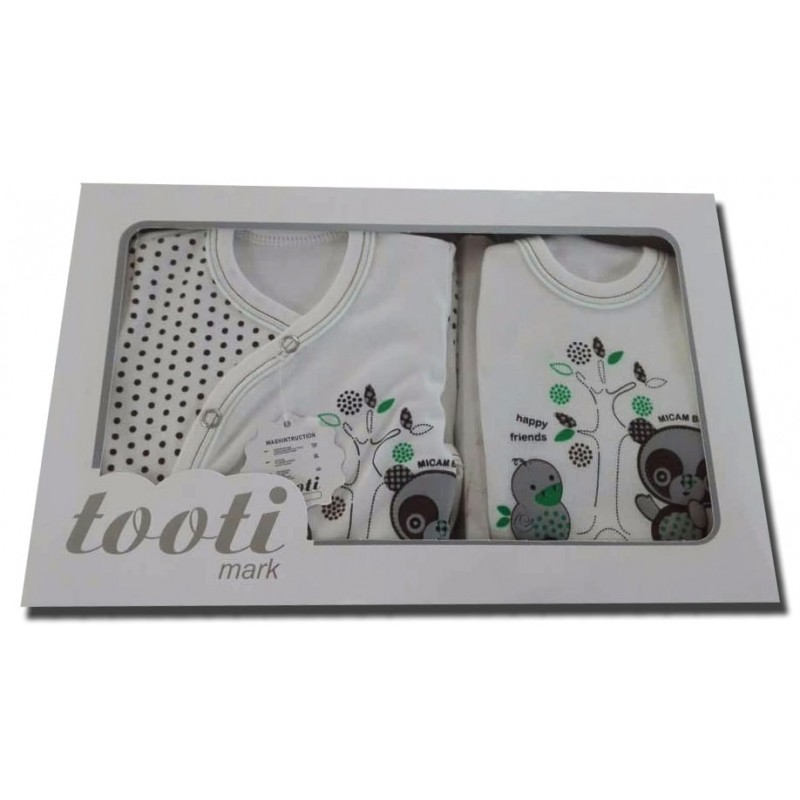 سرویس نوزادی 5 تکه تمام پنبه برند TOOTI