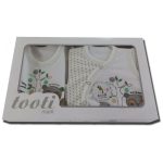 سرویس نوزادی 5 تکه تمام پنبه برند TOOTI