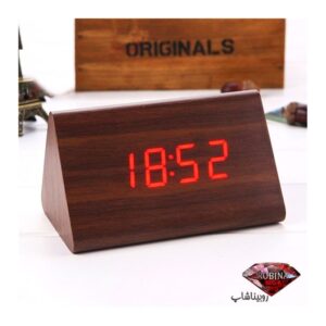 ساعت رومیزی دیجیتالی طرح چوبی