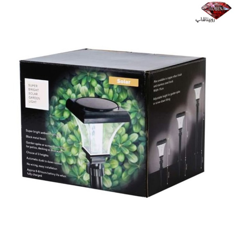 چراغ باغی استیل خورشیدی پرنور