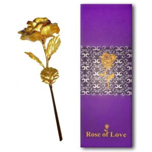 گل رز طلا 24K جعبه دار