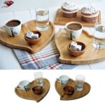 بشقاب چوبی طرح قلب