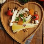 بشقاب چوبی طرح قلب