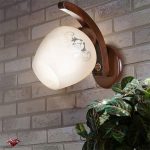 روشنایی دیواری چوبی طرح لاله