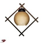 لوستر تک شاخه چوبی طرح لوزی