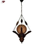 لوستر چوبی طرح فانوسی تک شاخه