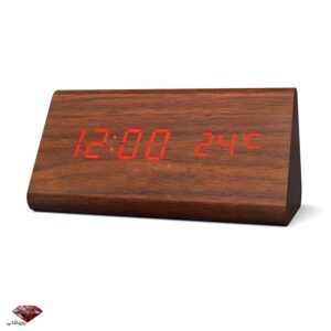 ساعت رومیزی مثلثی طرح چوب