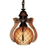 لوسترآویز تک شاخه چوبی مدل آناناسی