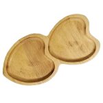 ظرف سرو چوبی قلب دو خانه