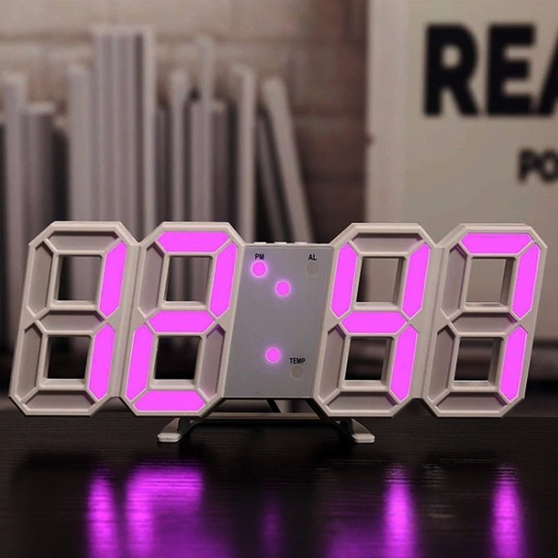 ساعت دیجیتالی سه بعدی LED عدد بزرگ