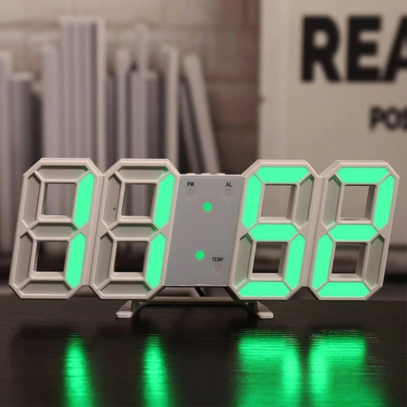 ساعت دیجیتالی سه بعدی LED عدد بزرگ