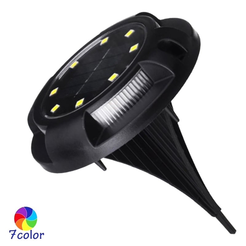 چراغ دفنی دیسکی خورشیدی هفت رنگ